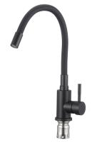 Смеситель для кухни Savol черный +гибкий шланг