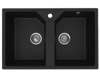 Мойка врезная две чаши 770490мм Черный оникс (2)