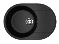 Мойка врезная круглая с крылом 610470мм Черный оникс