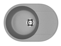 Мойка врезная круглая с крылом 610470мм Светло-серый