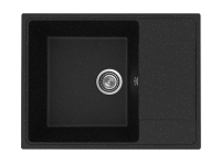 Мойка врезная с маленьким крылом 650х495 черный оникс