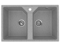 Мойка врезная две чаши 770490мм Светло-серый (2)