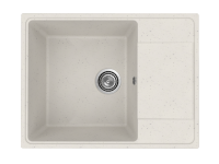 Мойка врезная с маленьким крылом 650х495 Белый камень