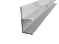 Планка для стен. пан угловая F-образная внутренняя 4 мм Мрамор белый глянец20