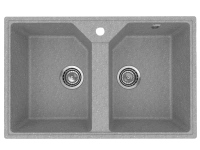 Мойка врезная две чаши 770490мм Светло-серый