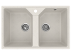 Мойка врезная две чаши 770490мм Белый камень (2)