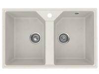 Мойка врезная две чаши 770490мм Белый камень (2)