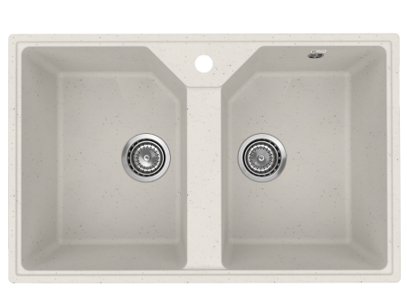 Мойка врезная две чаши 770490мм Белый камень (2)