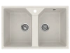 Мойка врезная две чаши 770490мм Белый камень
